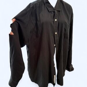 Tommy Bahama oversized black button up shirt 3xb